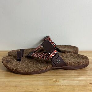 Spenco Slide Women's Oasis Slide Sandal red brown woven cork bottom size 7.5